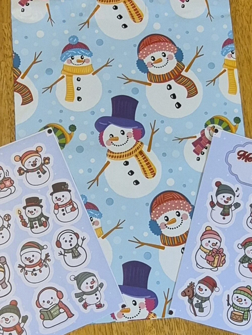 Poly Mailer Set Snowmen 20 (10×13) & 20 Snowman Stickers Winter Shipping
